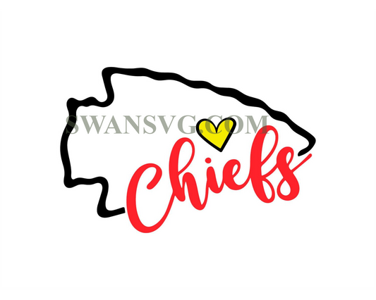 Love Kansas City Chiefs Logo Svg Digital Download