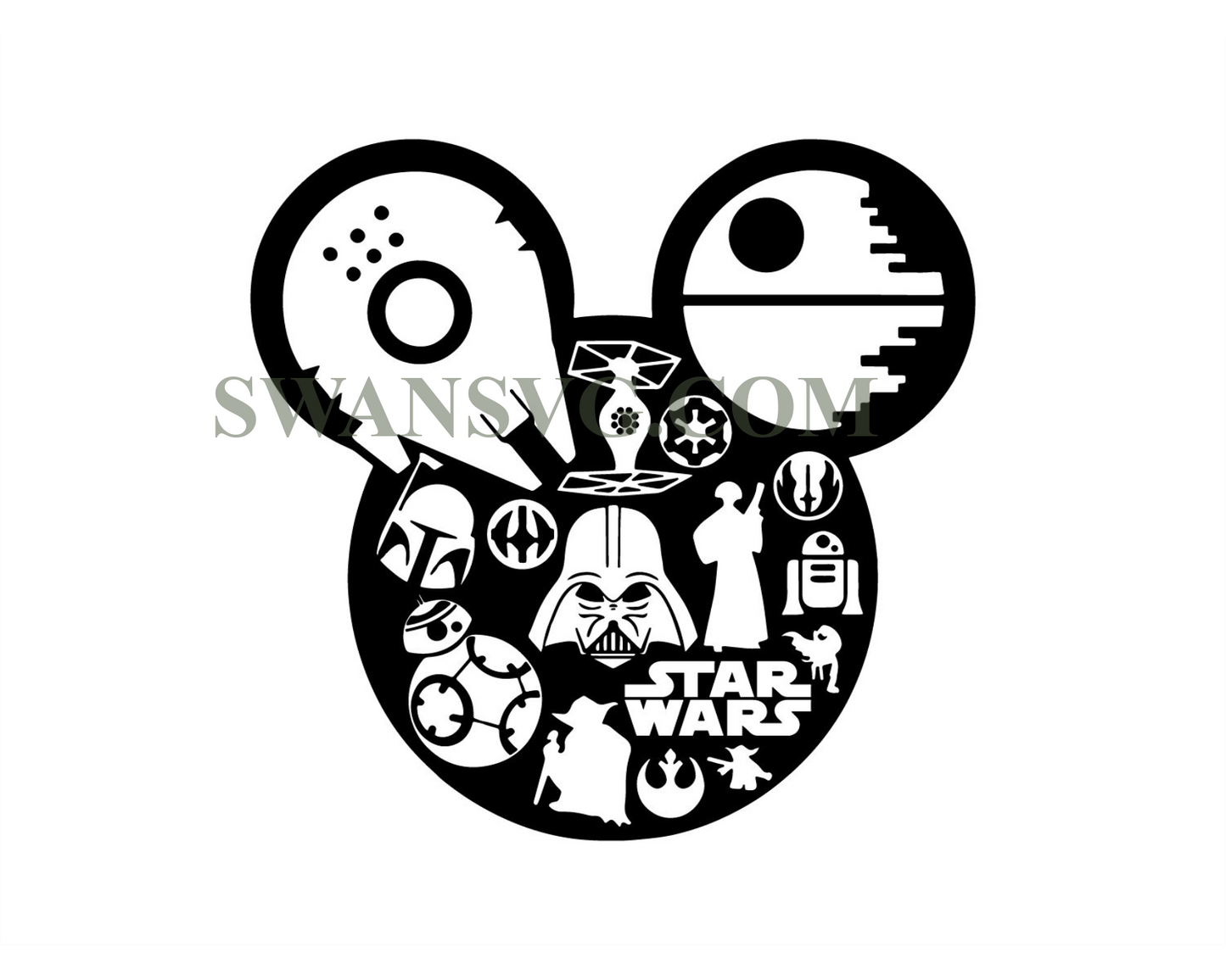 Star Wars Mickey Head Characters Star War Svg