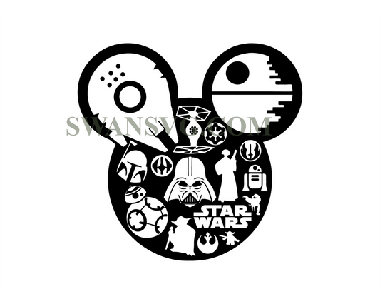 Star Wars Mickey Head Characters Star War Svg