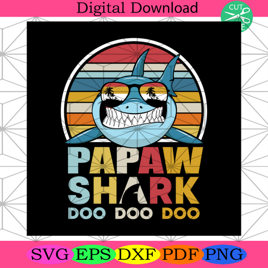 Papaw Shark Doo Doo On The Beach Svg, Daddy Svg