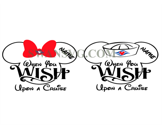 When You Wish Upon A Cruise Svg, Family Vacation Svg