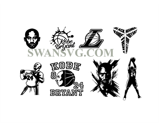 Kobe Bryant Bundle Basketball NBA Svg Digital Download