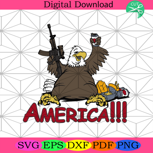 The America Eagle Svg, Independence Day Svg, 4th Of July Svg