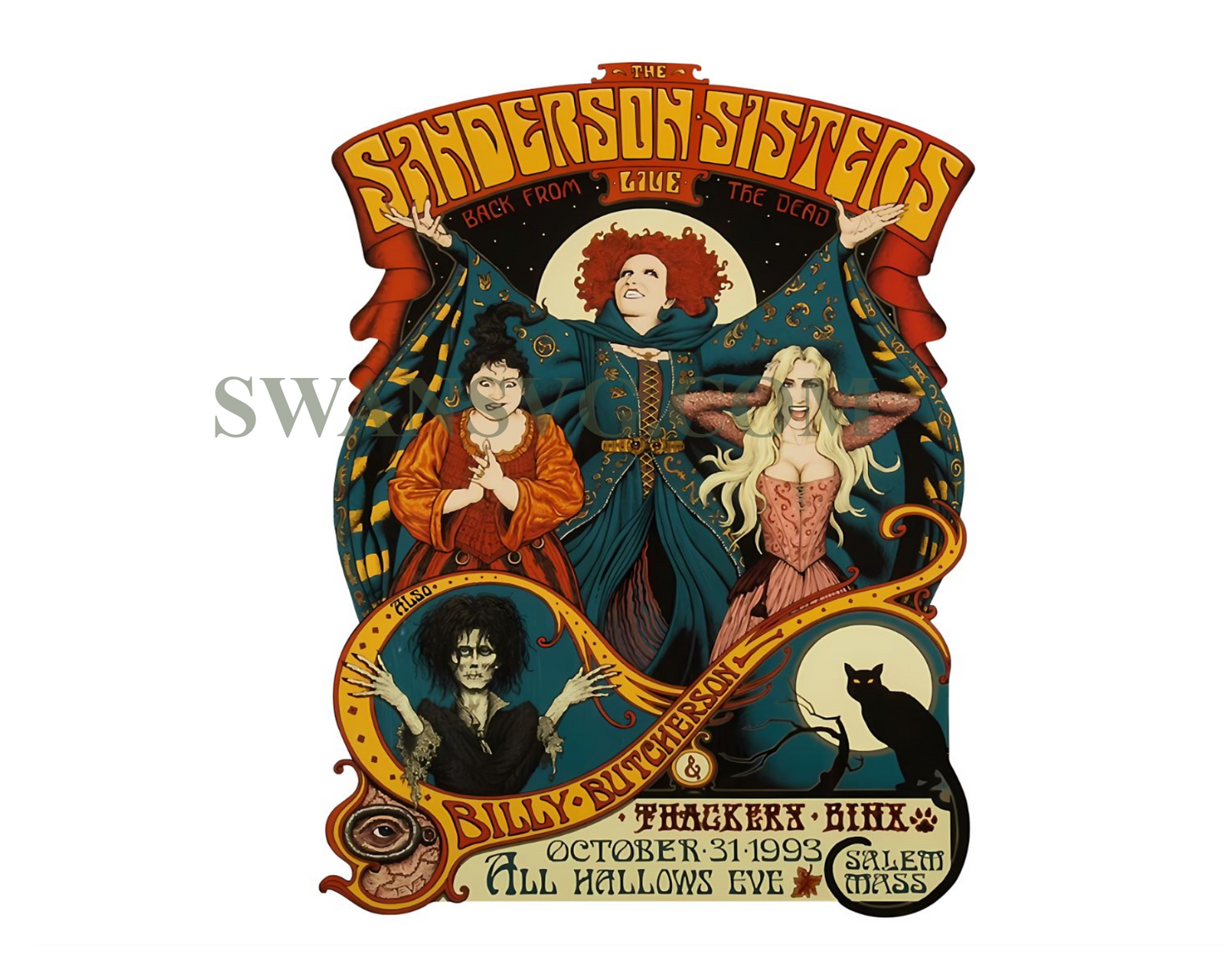 Hocus Pocus PNG, Vintage Halloween PNG, Sanderson Sisters PNG