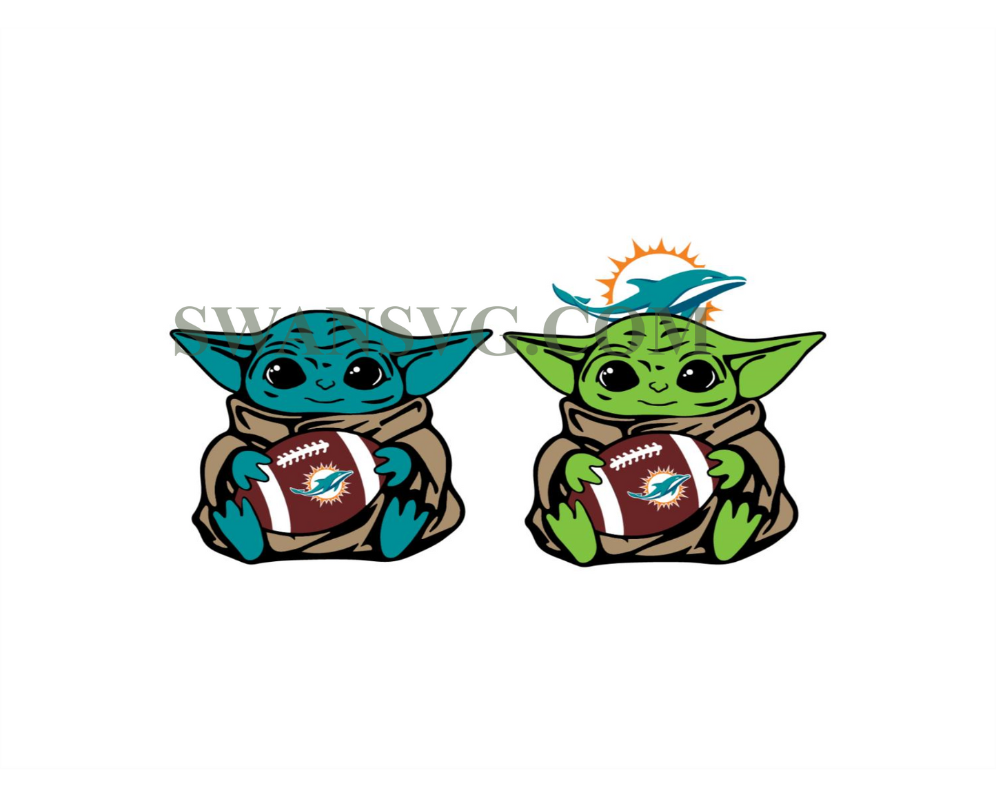 Miami Dolphins Baby Yoda NFL Svg, Sport Svg, Football