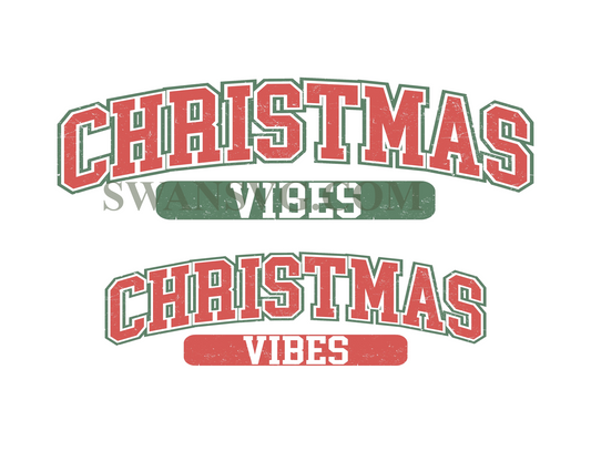 Christmas Vibes Varsity Png, Merry Christmas Sublimation Design