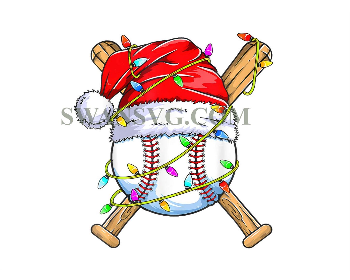 Baseball Santa Christmas Png, Baseball Xmas Png