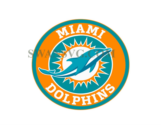 Cicle Miami Dolphins Logo Svg Digital Download File