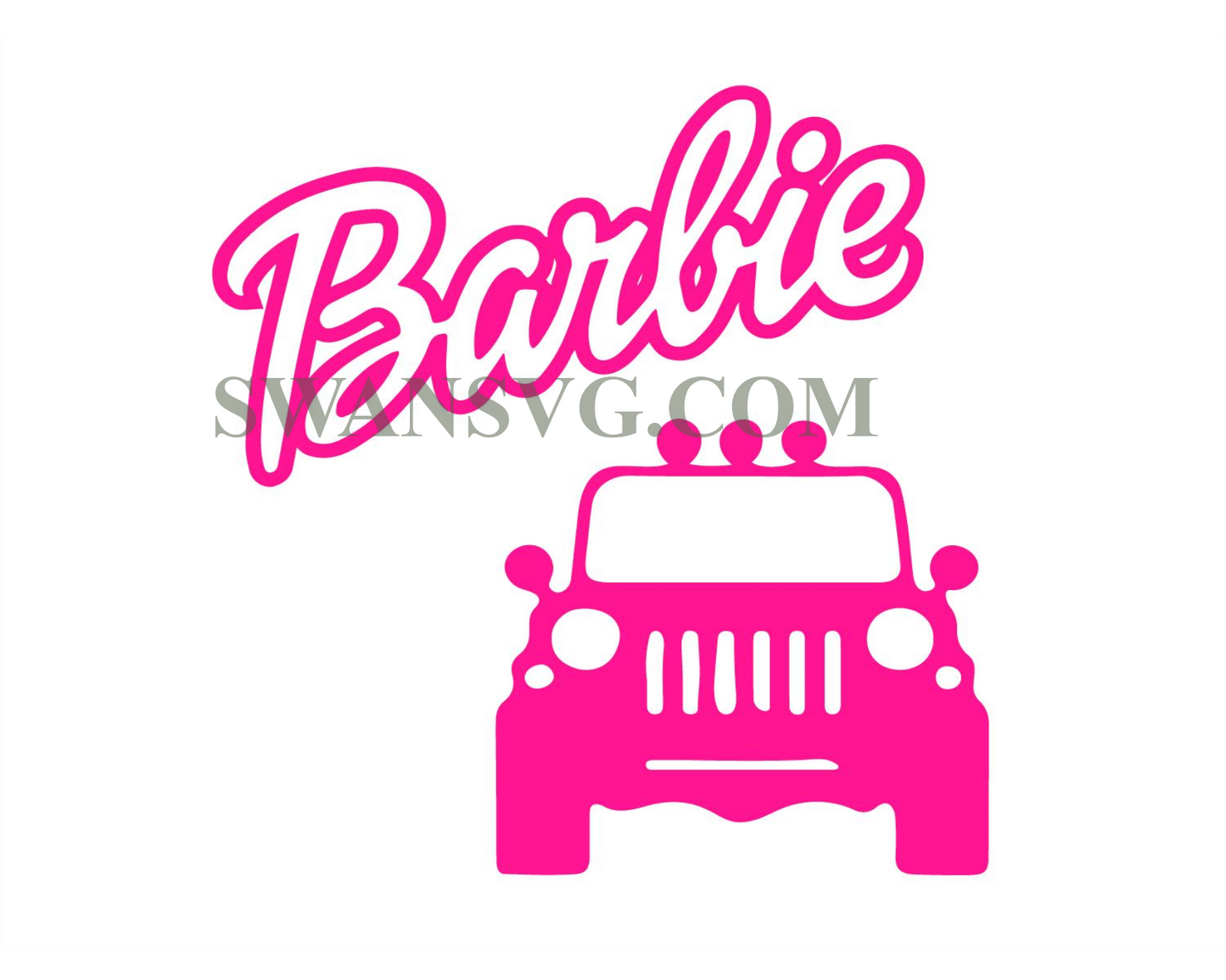 Barbie Offroad Car Convertible Pink Babe Retro 80s Png