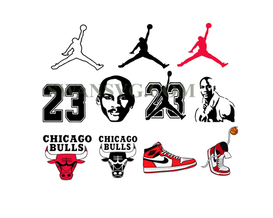 Chicago Bulls Jodan 23 Bundle Basketball Svg Digital File