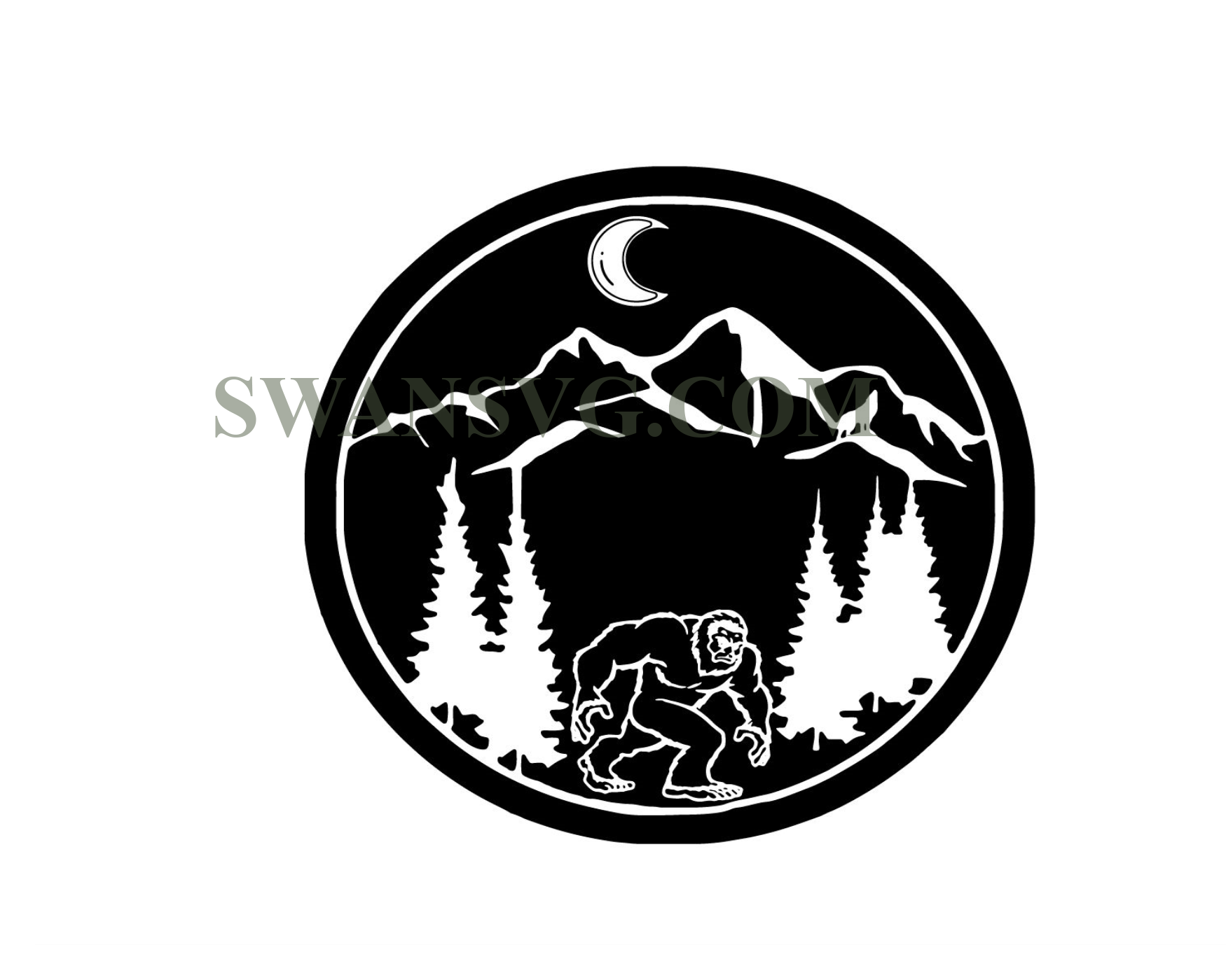 Bigfoot Svg Download Cut File Sasquatch Svg Big Foot Sasquatch Yeti B Swansvg 7689