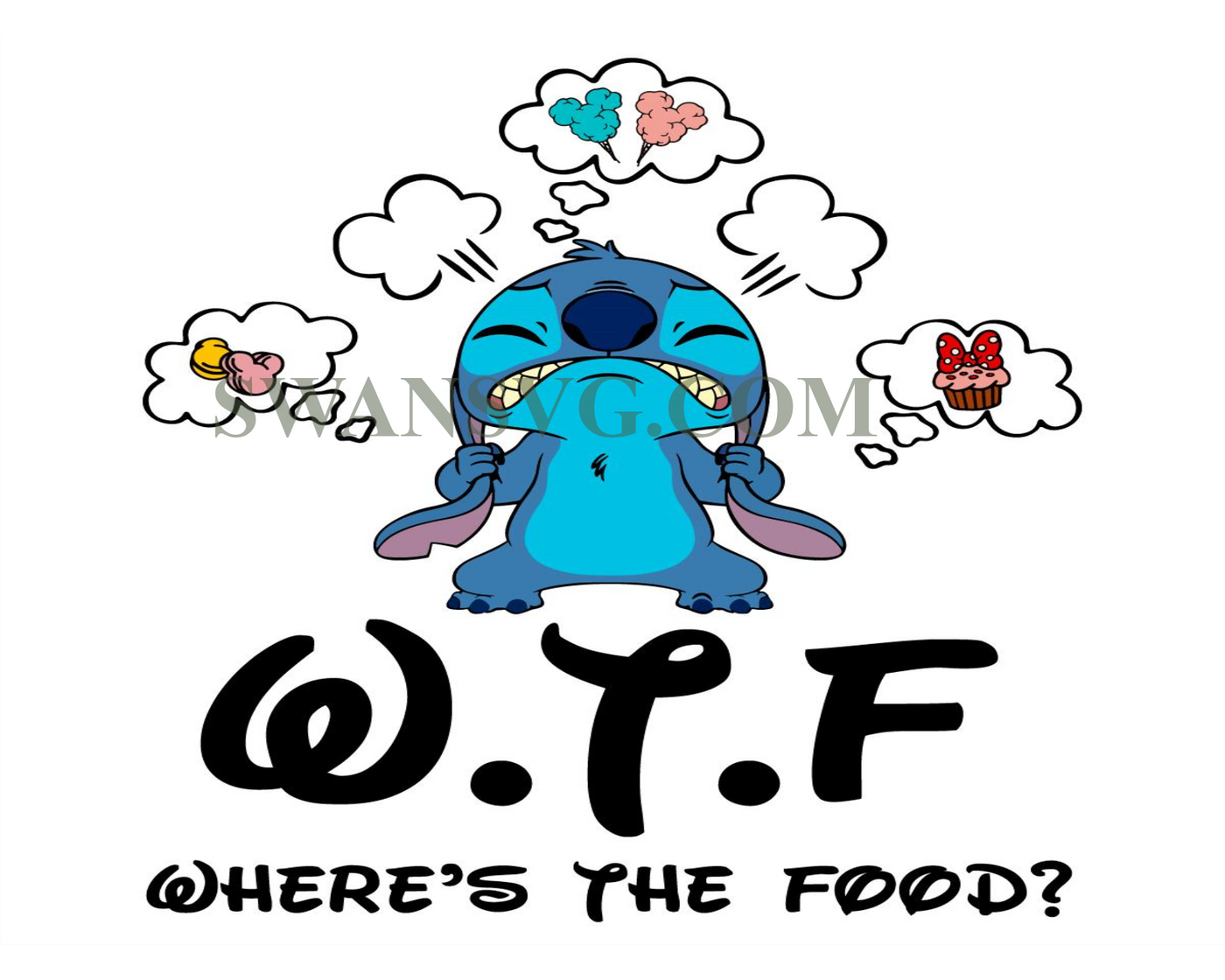 Stitch wtf wheres the food svg png layered stitch snack svg swansvg