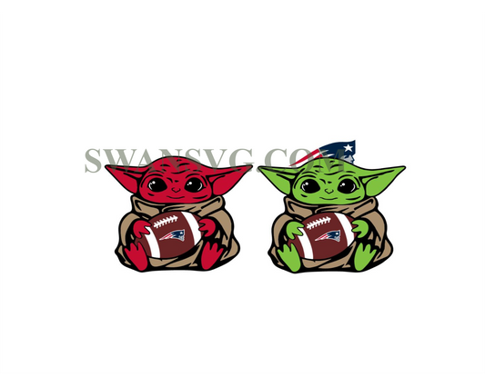 Baby Yoda with New England Patriots NFL Png, Baby Yoda NFL png, NFL png