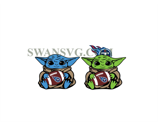 Baby Yoda with Tennessee Titans NFL png, Baby Yoda NFL png, NFL png