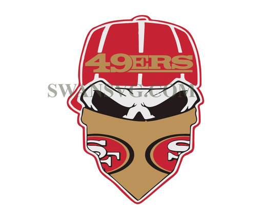 San Francisco 49ers Skull NFL Svg Files For Cricut