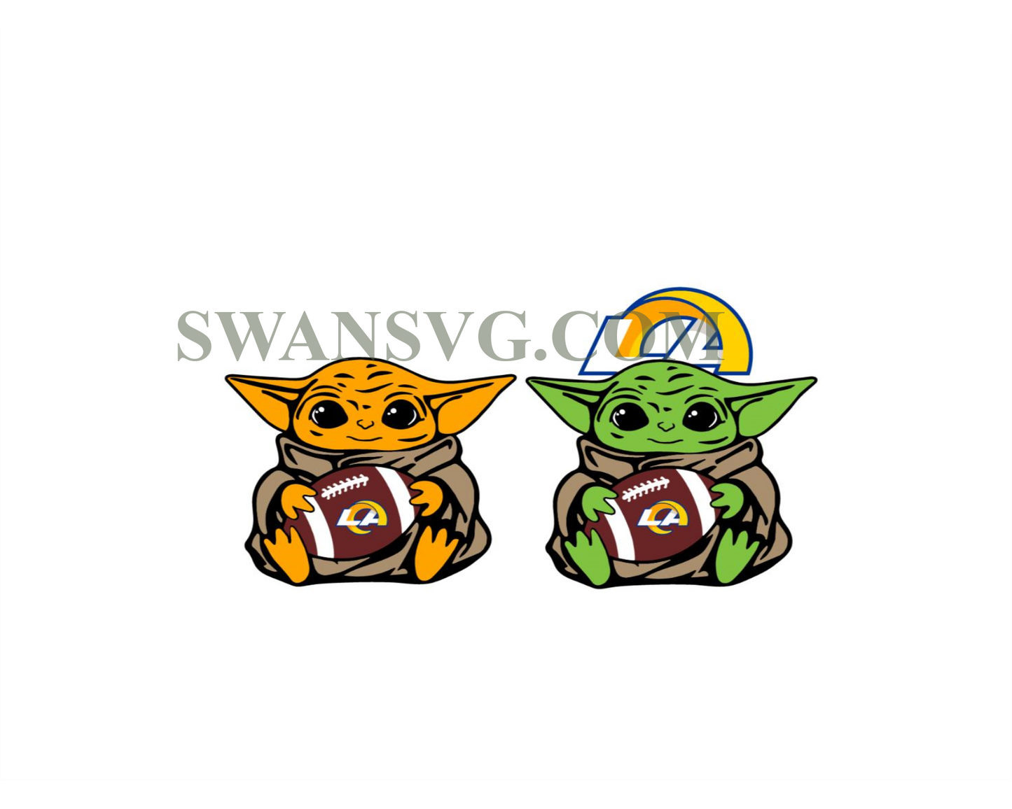 Baby Yoda with Los Angeles Rams NFL png, Baby Yoda NFL png, NFL png