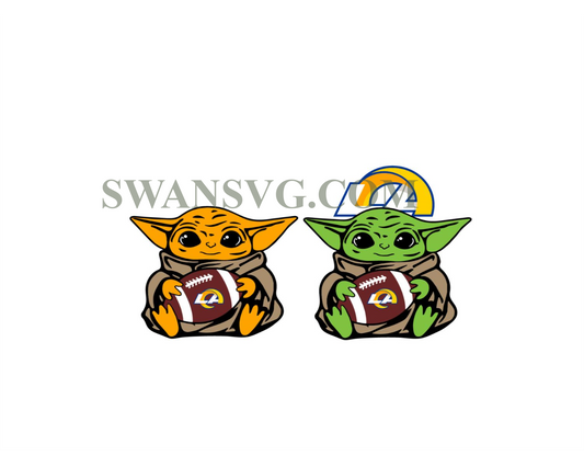 Baby Yoda with Los Angeles Rams NFL png, Baby Yoda NFL png, NFL png