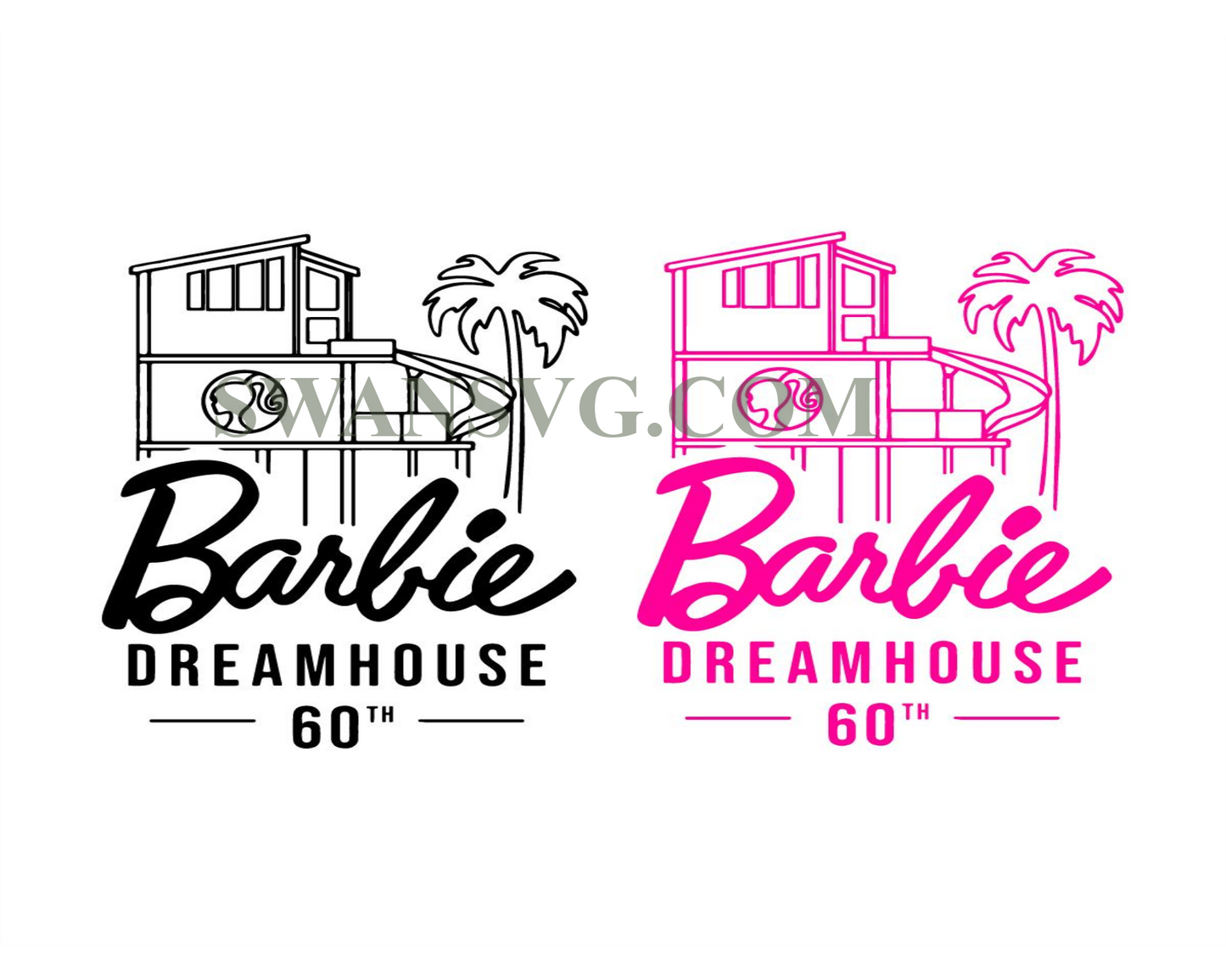 Barbi Dream House 60th SVG, Barbi 60th Celebration Dream House