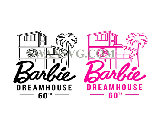 Barbi Dream House 60th SVG, Barbi 60th Celebration Dream House