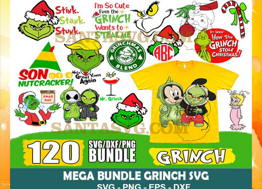 120 Grinch Bundle Svg, Grinch Christmas Svg, Christmas svg, Grinchmas