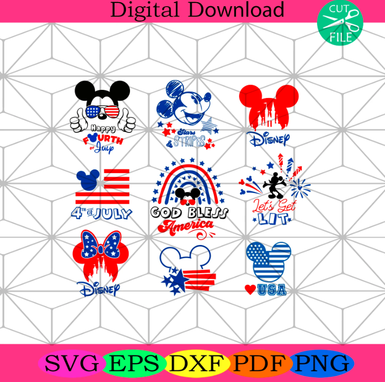 Disney Independence Day Bundle Svg, Independence Svg, Mickey Svg