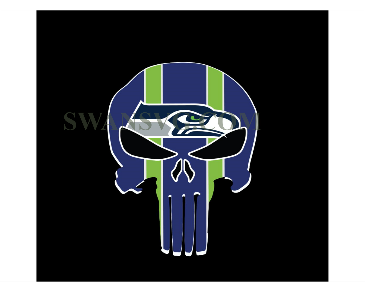 Seattle Seahawks Punisher Logo Svg Digital Download