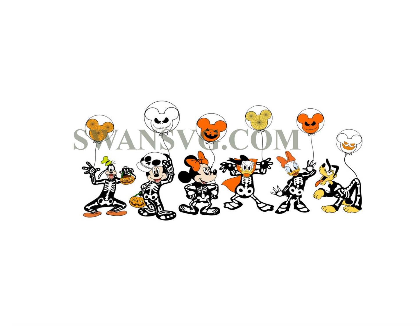 Disney Halloween Balloon Svg, Disney Halloween Matching Svg