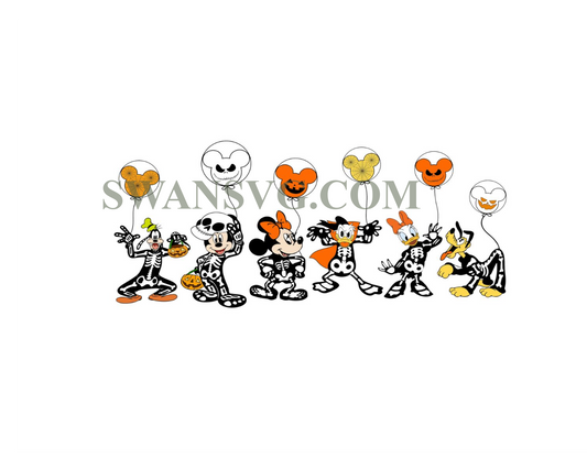 Disney Halloween Balloon Svg, Disney Halloween Matching Svg