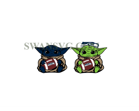 Seattle Seahawks Baby Yoda NFL Svg, Sport Svg, Football