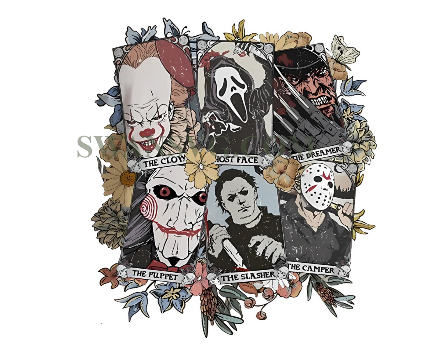 Instant Download , Horror Characters Tarot Card Png , TSvg Sublimation