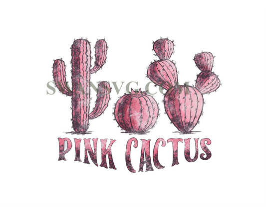 Pink Cactus PNG Design, cactus illustration, cute cactus, cactus