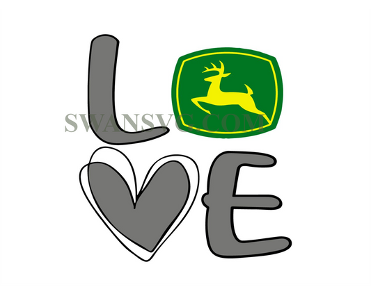 Love John Deere Tractor SVG, Deere And Company John Deere Cutting file