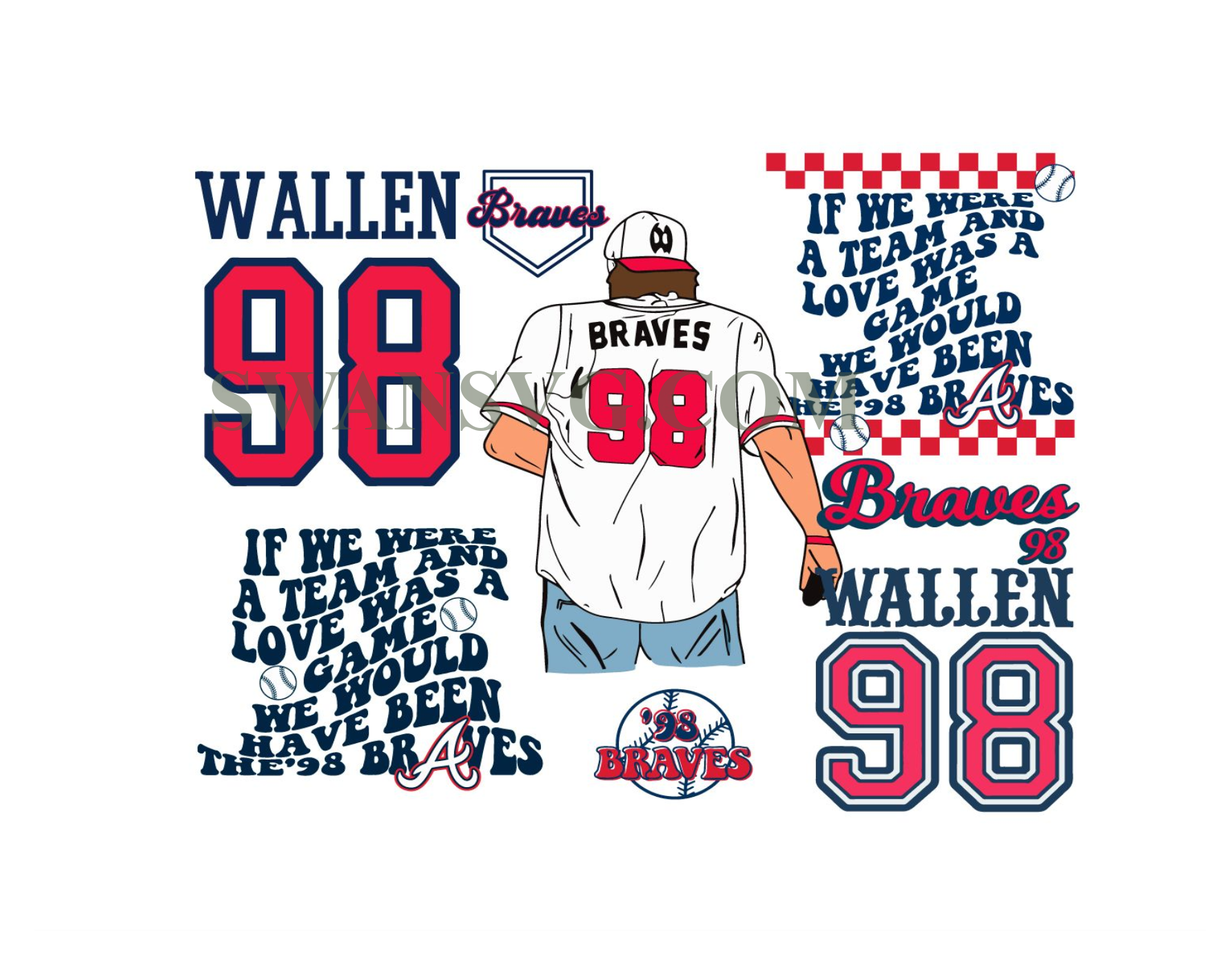 98 Braves Png, If We WeRe A Team Png, Braves 98 wallen Png Song