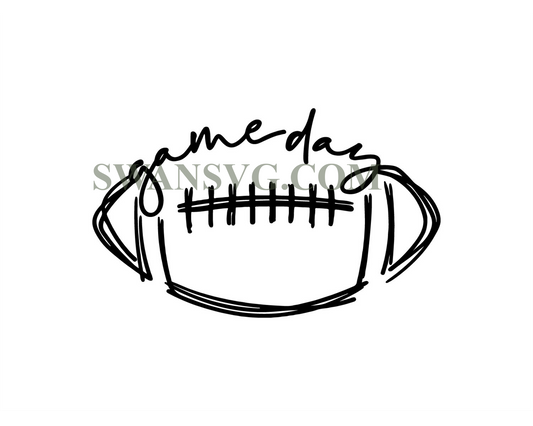 Game Day Football Svg Football Ball Drawing Stitches Svg