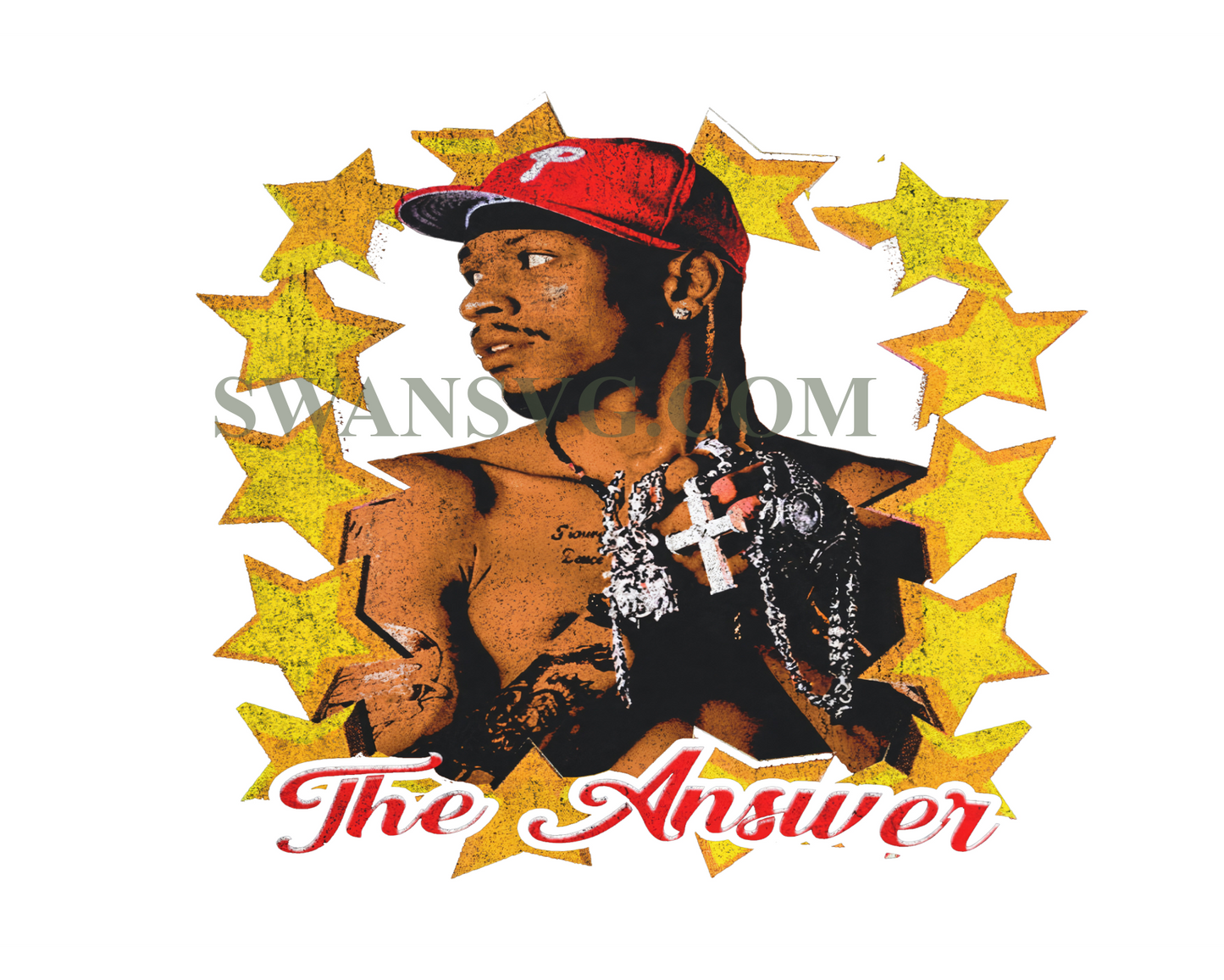 ALLEN IVERSON Png The Answer Rare 90s Vintage Style Rapper Png