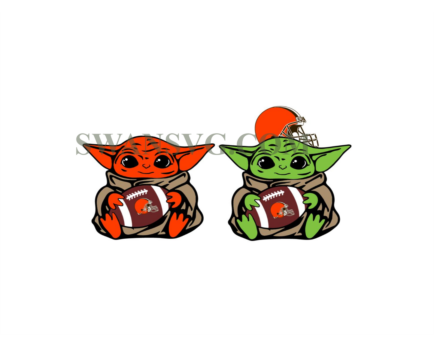 Baby Yoda with Cleveland Browns NFL png, Baby Yoda NFL png, NFL png