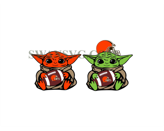 Baby Yoda with Cleveland Browns NFL png, Baby Yoda NFL png, NFL png