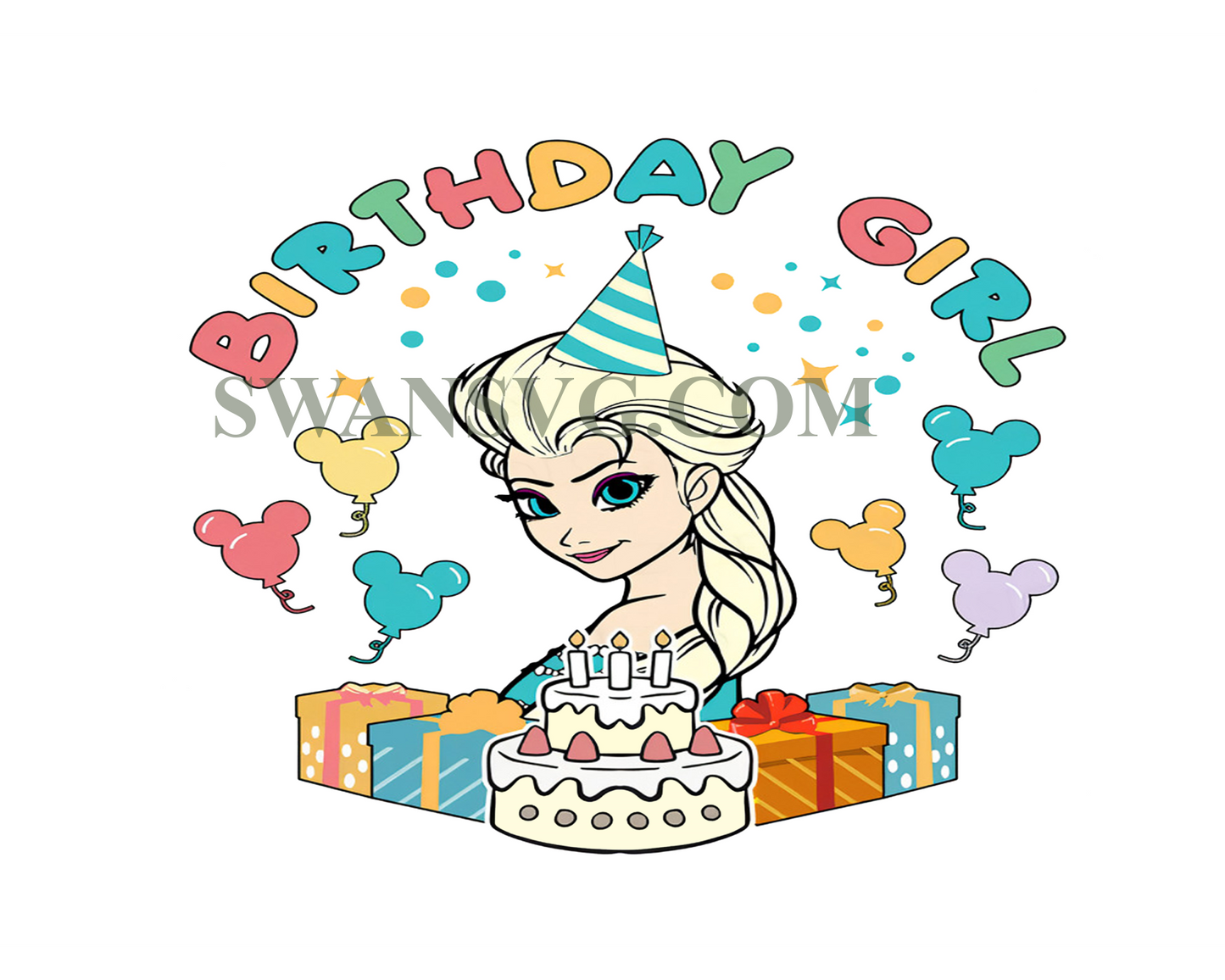 Princess Elsa Birthday Girl Svg Happy Birthday Svg File