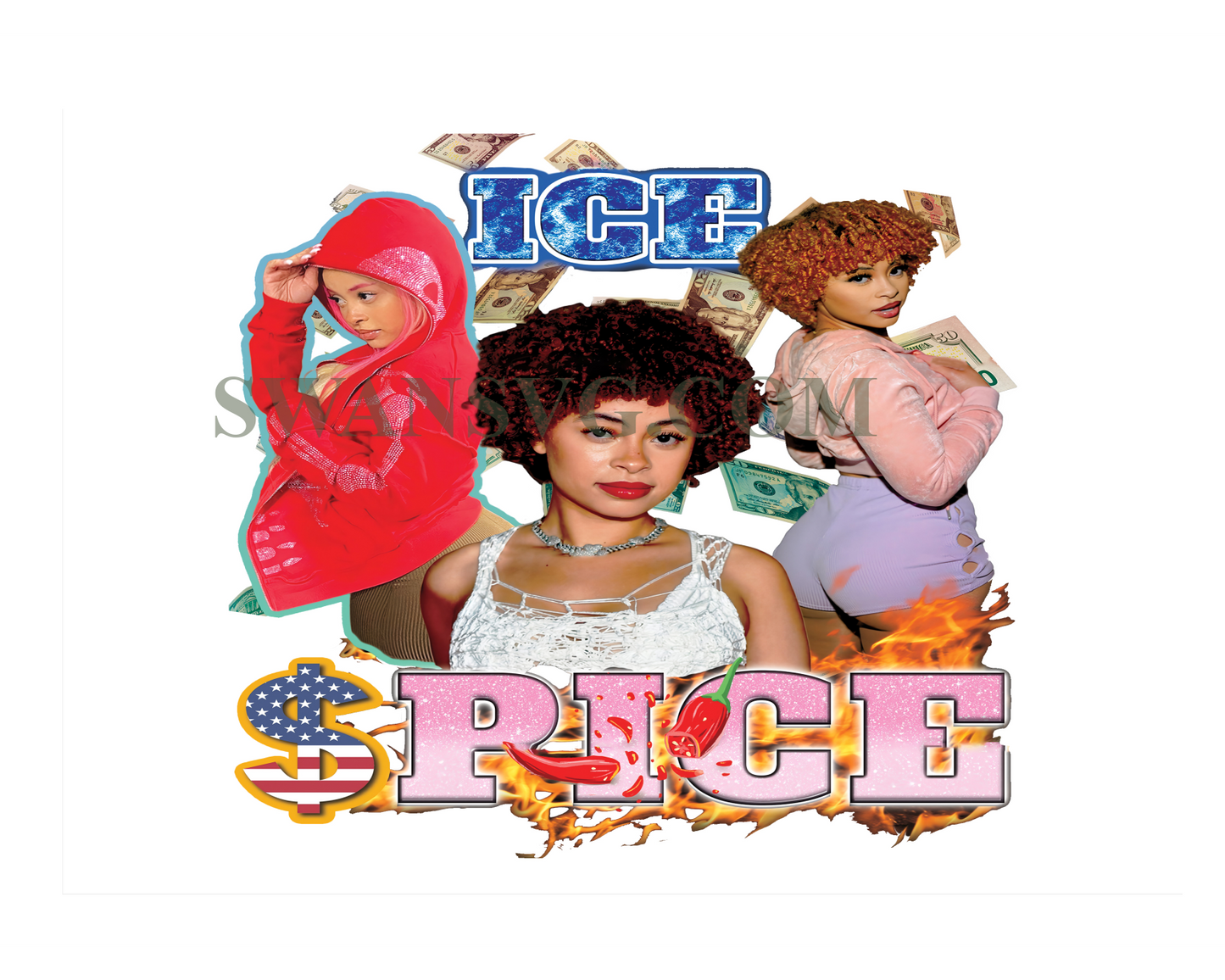 Ice Spice Bootleg 90s Vintage Png Sublimation Digital