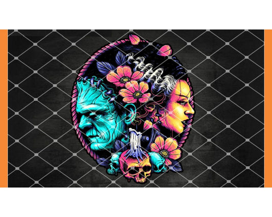 Frankenstein And Bride Png, Halloween Png, Zombie Png