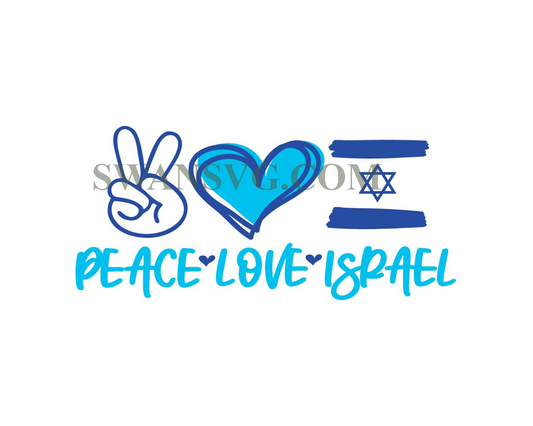 Peace Love Israel svg, Jewish svg, Support Israel sublimation