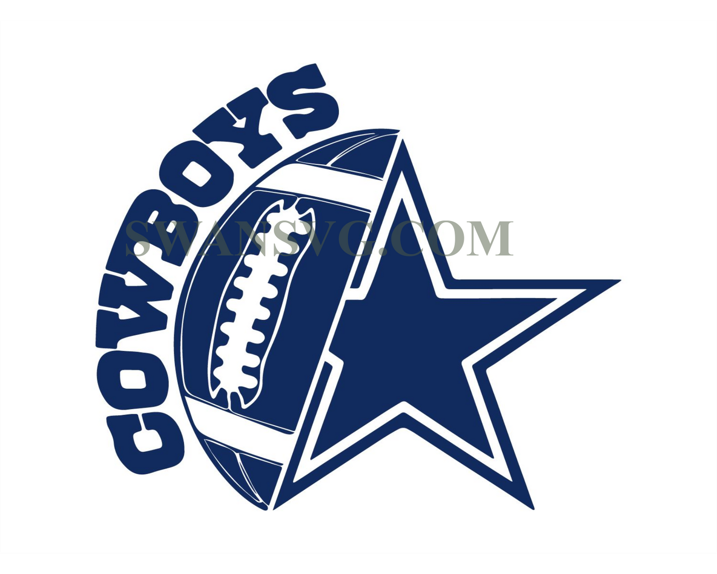 Cowboys Ball And Star Svg, Dallas Cowboys Svg, Football Svg