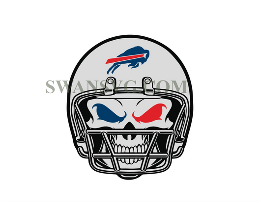 Buffalo Bills Sugar Skull Helmet Svg Digital Download