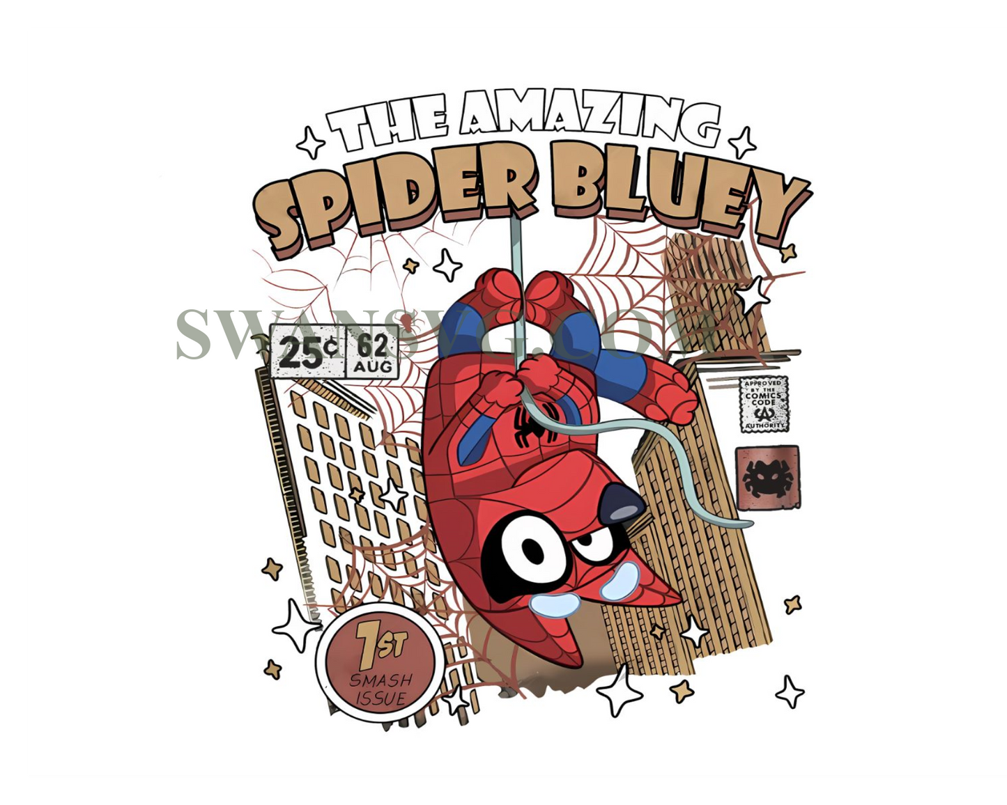 Bluey Spider Man Across the Spider-Verse Png, Retro The Amazing