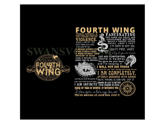 Fourth Wing Svg, Rebecca Yoros Svg, Basgiath War College Svg