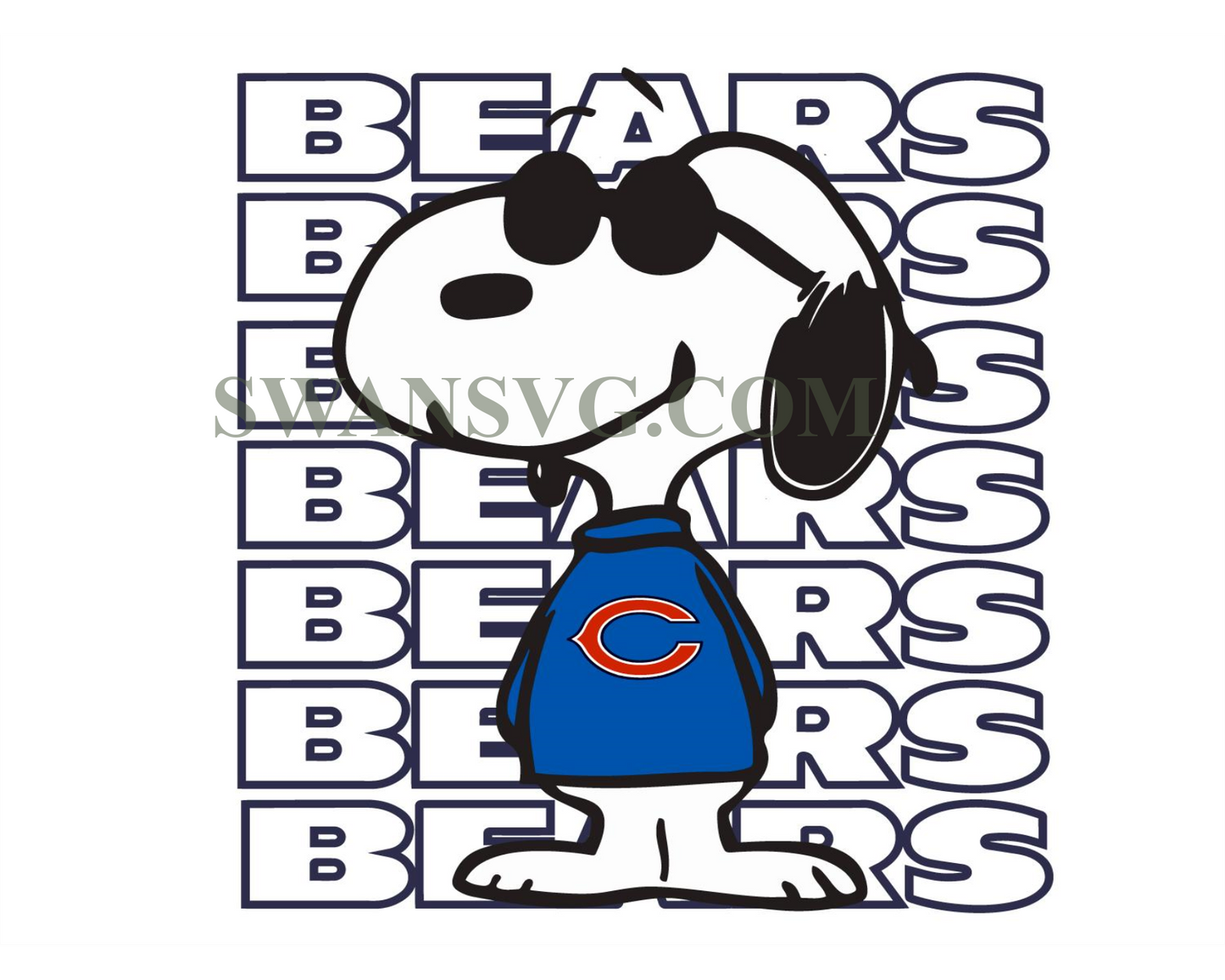 Snoopy Chicago Bears Fan Svg Chicago Bears Svg Digital Download