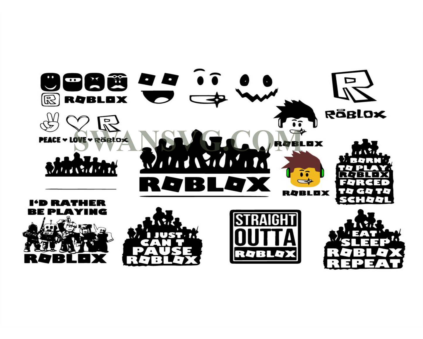 Bundle Roblox SVG, Eat Sleep Roblox Svg Cut Files, Roblox Clipart