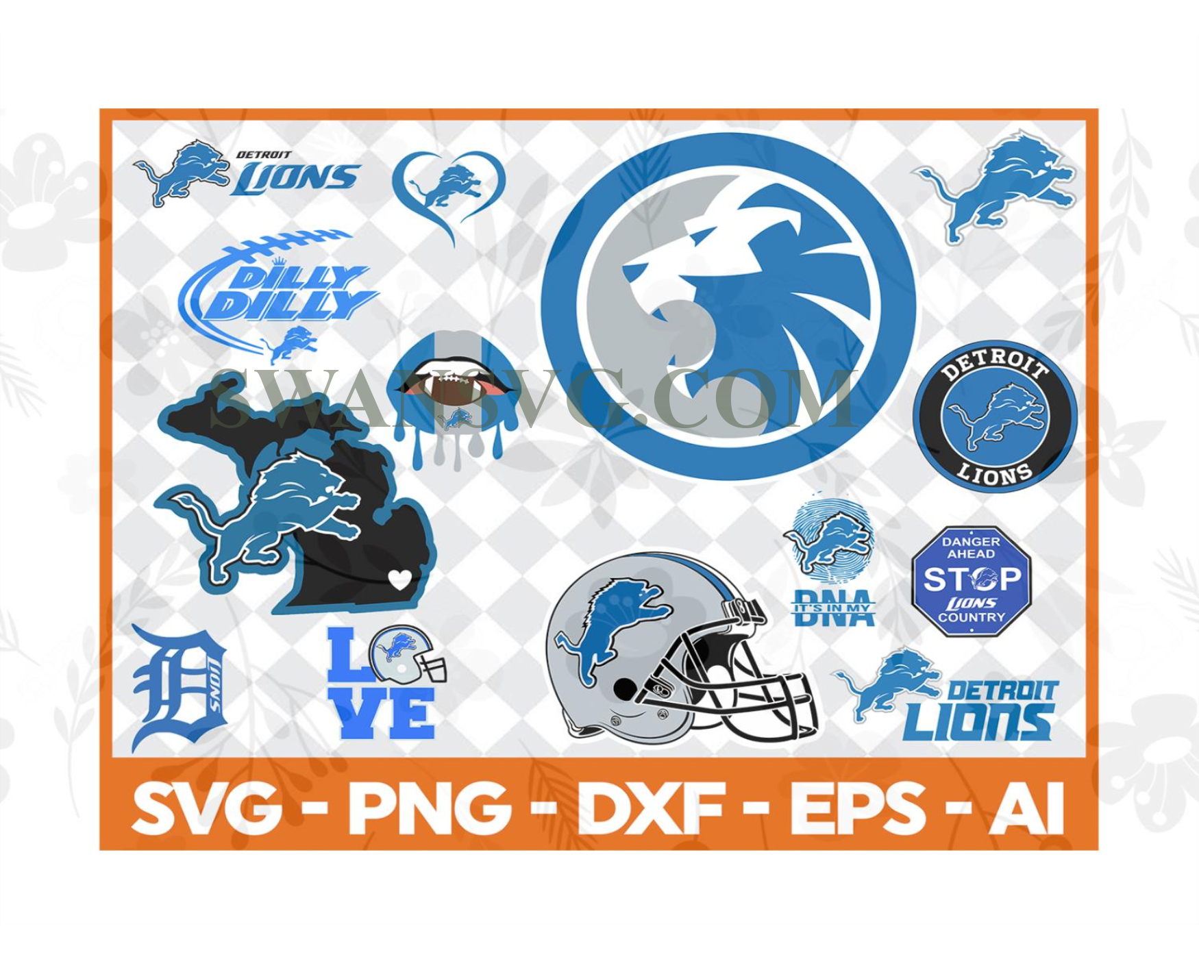 Detroit Lions,Nfl svg, Football svg file, Football logo,Nfl fabric ...