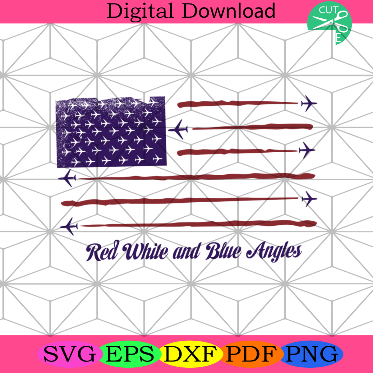 Red White And Blue Angles Svg, Independence Day Svg, 4th Of July Svg