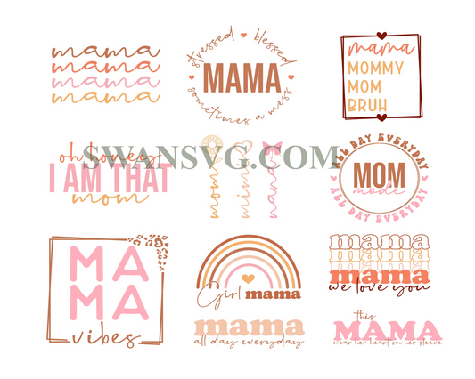 Mothers Day Svg Bundle, Mothers Day Sublimation, Mum, Blessed Mama